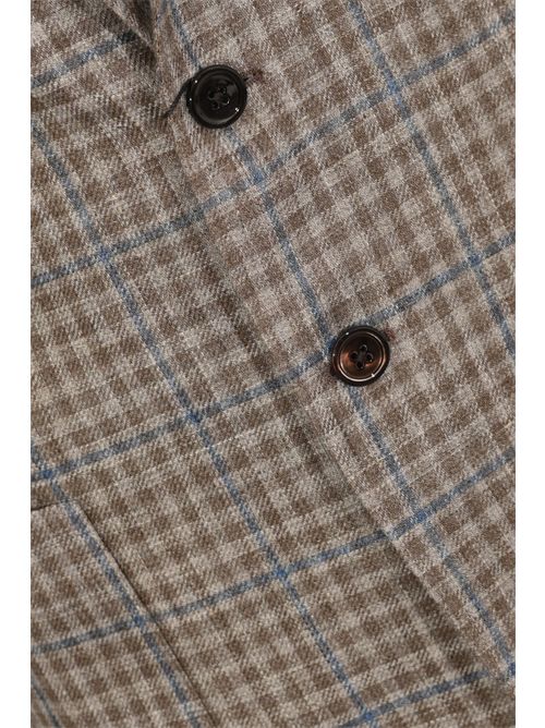 Giacca Olive monopetto in lino Principe di Galles TONALI | 2RZ6JA BTXEB7QE40